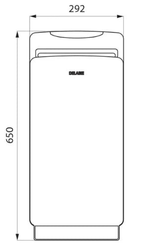 SECHE-MAINS AUTOMATIQUE DELABIE 292 - 250 o 650 ! gris metalique 850 WATT . speedjet à air pulsé