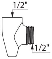 RACCORD DELABIE 1/2 FM chromé anti-stagnation