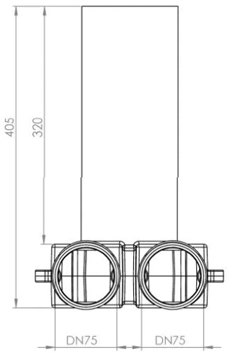 Vasco Easyflow Beton raccord vanne 125 x 300 mm - synthétique 2 x 75 mm - antistatique - 90°