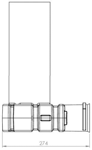 Vasco Easyflow Beton raccord vanne 125 x 300 mm - synthétique 2 x 75 mm - antistatique - 90°