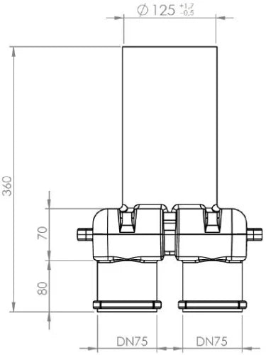 RACCORD VANNE Vasco EASYFLOW BETON 125 MM synthetique 2 x 75 mm - anti statique