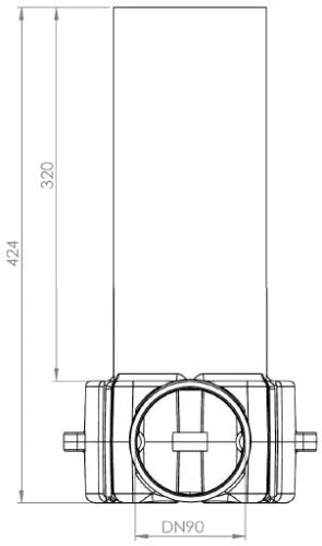 RACCORD VANNE Vasco EASYFLOW BETON 300 MM - 125 MM synthetique 1 x 90 mm - anti statique - 90°