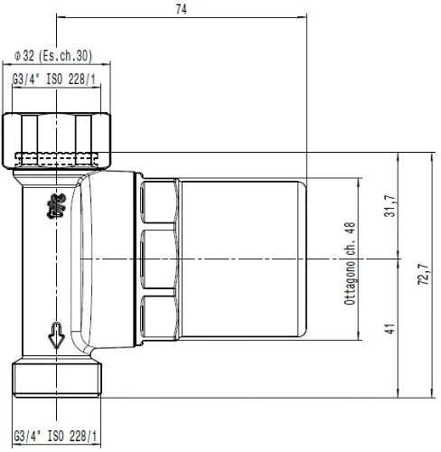 Caleffi anti-bélier 3/4 F avec écrou tournant