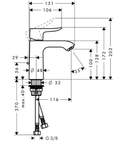 Hansgrohe Metris 110 mitigeur lavabo avec vidage automatique - chromé - démarrage à froid