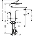 Hansgrohe Talis E 110 mitigeur lavabo avec vidage automatique - chromé - démarrage à froid