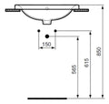 Ideal Standard Connect lavabo encastré 500 x 390 mm - blanc - avec trou de robinet - avec trop-plein