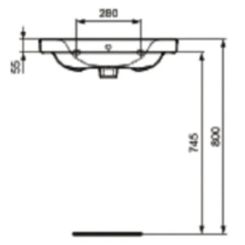 Ideal Standard Non Residential - Connect Freedom lavabo pour personnes handicapées 600 x 550 x 165 mm - blanc - avec trou de robinet - avec trop-plein