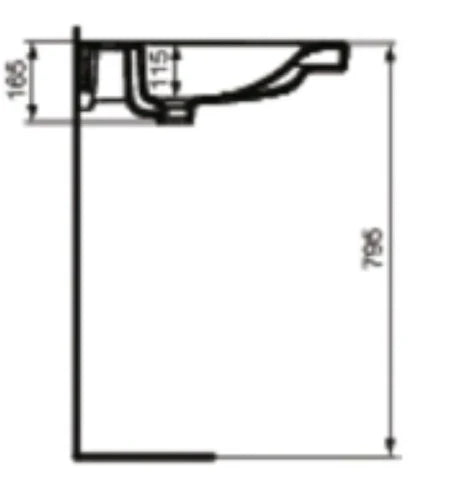 Ideal Standard Non Residential - Connect Freedom lavabo pour personnes handicapées 600 x 550 x 165 mm - blanc - avec trou de robinet - avec trop-plein