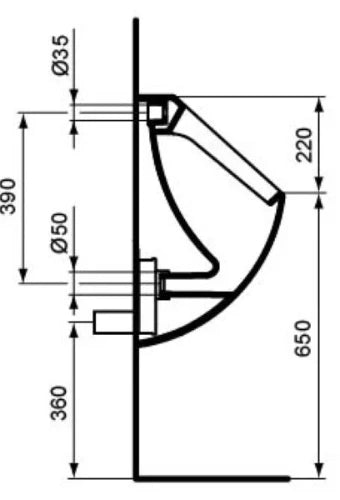 Ideal Standard Connect Urinoir avec raccordement arrière Blanc brillant