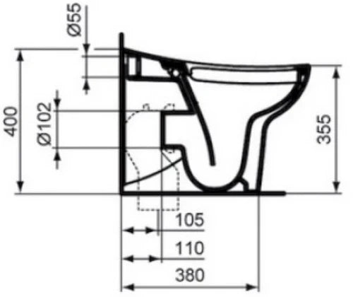 Ideal Standard Contour 21 cuvette pour enfant Rimless sorti H Back to Wall sans bride - blanc - L360xD520 - Connection eau direct