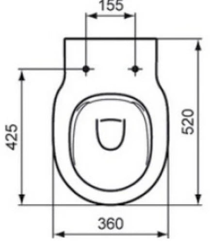 Ideal Standard Contour 21 cuvette pour enfant Rimless sorti H Back to Wall sans bride - blanc - L360xD520 - Connection eau direct