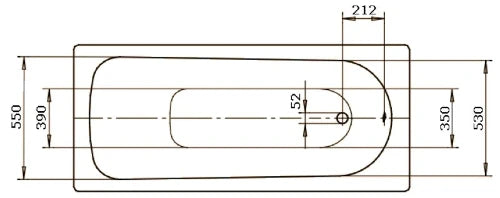 Kaldewei Eurowa baignoire acier émaillé 1500 x 700 mm - blanc - sans pieds
