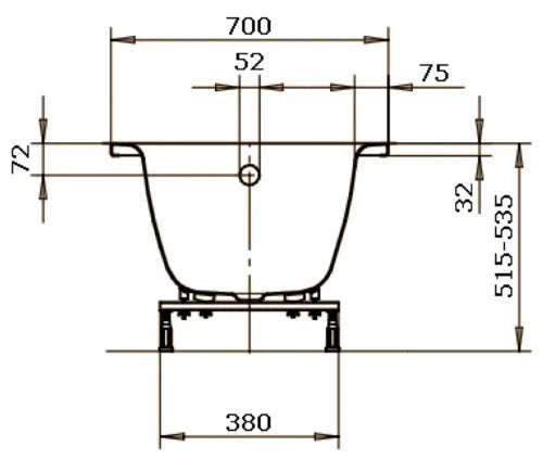 Kaldewei Eurowa baignoire acier émaillé 1500 x 700 mm - blanc - sans pieds