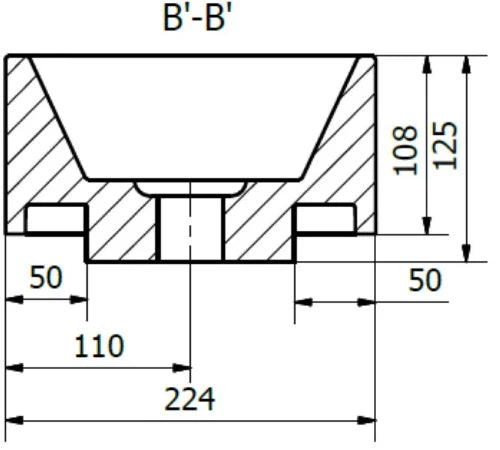 Procasa Thiny lave-mains 400 x 220 mm - blanc mat - solid surface - avec trou de robinet gauche - sans trop-plein