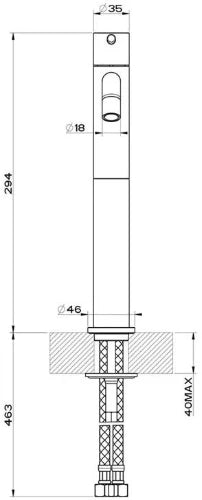 Gessi Via Tortona mitigeur lavabo rehaussé - chromé - bec d'écoulement 211 mm