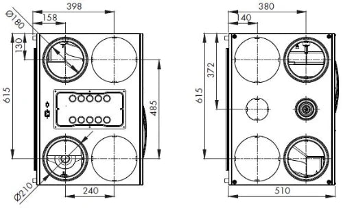 Renson Endura Delta ED 330 T2/B2 unité de ventilation système D+ - gauche/droite