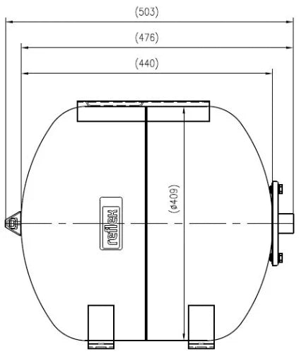 Reflex HW 50 vase à membrane horizontal 50 l - bleu
