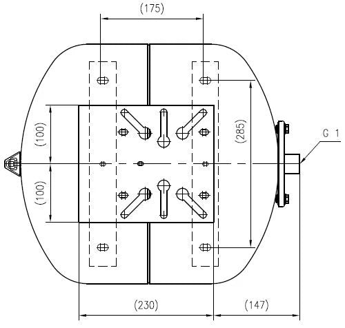 Reflex HW 50 vase à membrane horizontal 50 l - bleu