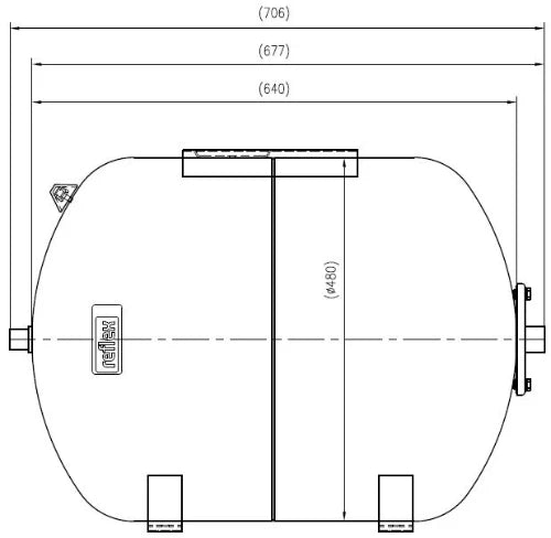 Reflex HW 100 vase à membrane horizontal 100 l - bleu