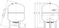 Reflex DE 200 vase d'expansion (san) 200 l x 5/4 - 10 bar - bleu - vertical avec pieds