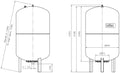 Reflex DE 300 vase d'expansion (san) 300 l x 5/4 - 10 bar - bleu - vertical avec pieds