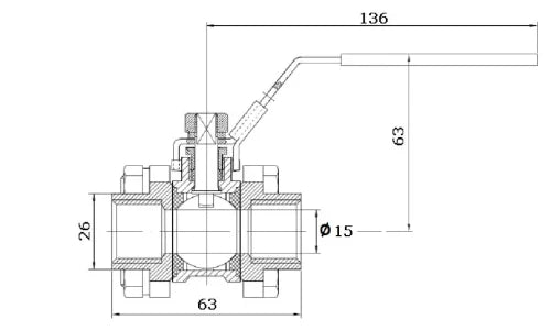 VANNE A BILLE SFERACO 790 1/2 F inox 3 parties