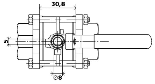 VANNE A BILLE SFERACO 796 3/4 F acier carbone 3 parties