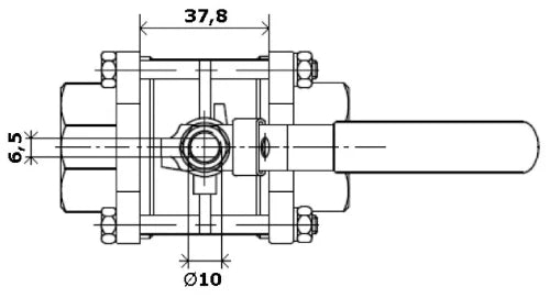 VANNE A BILLE SFERACO 796 4/4 F acier carbone 3 parties