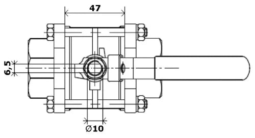 VANNE A BILLE SFERACO 796 5/4 F acier carbone 3 parties