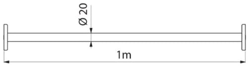 BARRE DE DOUCHE 100 - CM 2 CM inox brillant fixations invisibles - a raccourcir