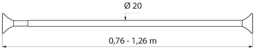 BARRE DE DOUCHE 126 - CM 20 aluminium téléscop. 0,76-1,26 m