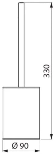 DELABIE toiletborstelh z.deksel staand gepolijst 330x90mm gepolijst