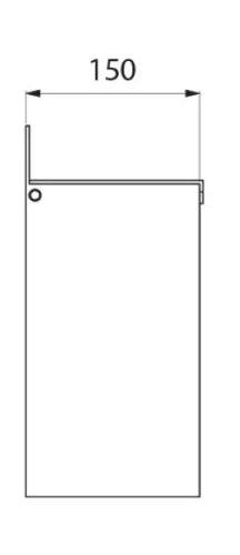 Delabie poubelle rectangulaire mural avec couvercle 13 litre 150 x 280 x 320 mm - inox brillant