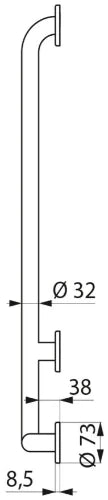 POIGNEE DELABIE 450MM - 750MM ! 32 blanc modèle équerre 90° Nylon - Incl. Fixation de RVS