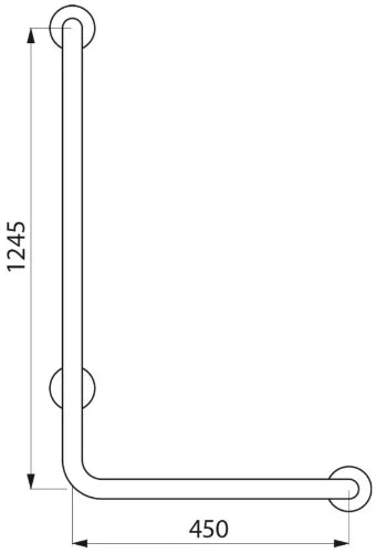 POIGNEE DELABIE 450MM - 1245MM ! 32 nylon en L .
