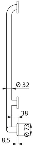 POIGNEE DELABIE 450MM - 1245MM ! 32 nylon en L .