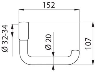 Delabie porte rouleau 152 - 107 ! 20 mm ral 7016 gris anthracite nylon pour poignée