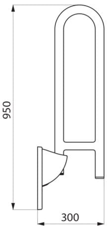 POIGNEE RELEVABLE DELABIE 850 - 32 inox poli brillant .