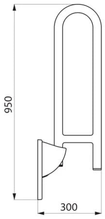 POIGNEE RELEVABLE DELABIE 850 - 180 ! 32 satiné inox