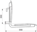 DELABIE afneembaar douchezitje geepoxeerd 590x420x510 mm wit