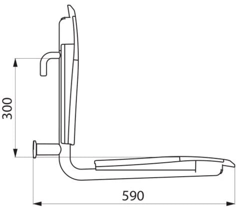 DELABIE afneembaar douchezitje geepoxeerd 590x420x510 mm wit