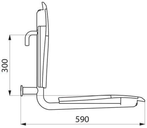 SIEGE MONTEE DOUCHE 420 - 590 o 510 ! CM 32 MM satiné rvs amovible à suspendre, grand confort