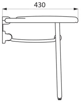 Delabie siège de douche alu rabattable large avec pied 430 x 465 x 480 mm - blanc