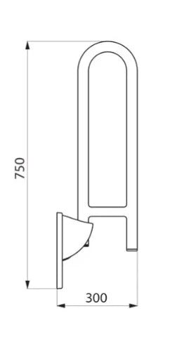 POIGNEE RELEVABLE DELABIE 650MM - 230MM ! 32 blanc nylon .