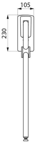 DELABIE opklapbare greep met voet nylon 650mm wit
