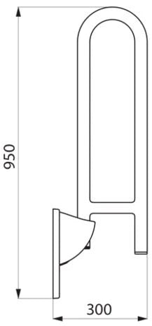 POIGNEE D'APPUI RELEVABLE DELABIE 850 - 180 ! 32 blanc nylon . Incl.fixation visible a RVS