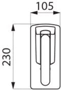 POIGNEE D'APPUI RELEVABLE DELABIE 850 - 180 ! 32 blanc nylon . Incl.fixation visible a RVS