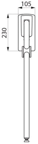 POIGNEE D'APPUI RELEVABLE DELABIE 850 - 3,2 nylon . avec béquille