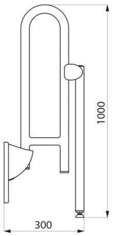POIGNEE D'APPUI RELEVABLE DELABIE 850 - 3,2 nylon . avec béquille