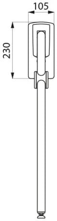 POIGNEE D'APPUI RELEVABLE DELABIE 900 - 105 o 230 ! 32 blanc nylon . avec béquille se repliant automatiquement